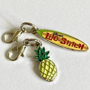 Disney Lilo & Stitch Charm Clip-On Surfboard Pineapple Zipper Pull Purse Aulani